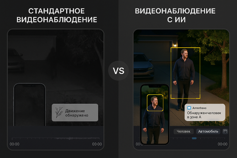 Стандартное IP-видеонаблюдение vs Современные системы с ИИ-аналитикой Стандартное IP-видеонаблюдение vs Современные системы с ИИ-аналитикой